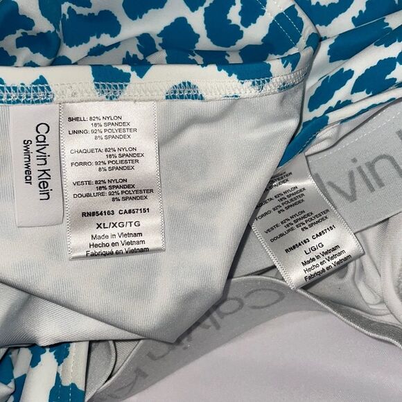 Calvin Klein Womens V-wire Bandeau Halter Tankini Top & High-Waist Bikini Bottom - Picture 10 of 10